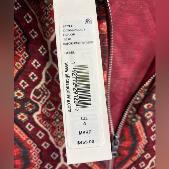 Alice + Olivia Clare Long-Sleeve Burgundy Turtleneck Dress with Belt NWT - Picture 6 of 8